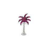  Pendant Palm Tree .19ctw Diamonds .59ctw Ruby 14kw 1x.6" 123060211