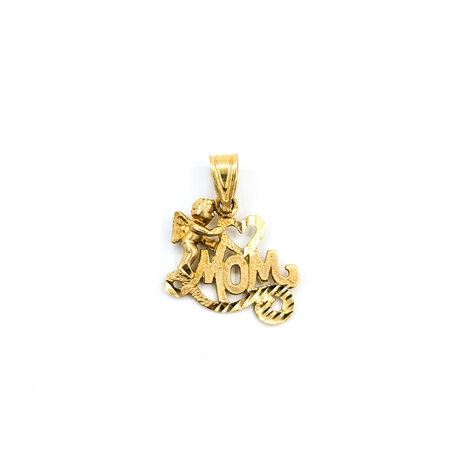 Pendant Mom Cupid 14ky .6x.5" 1.6g 122120482