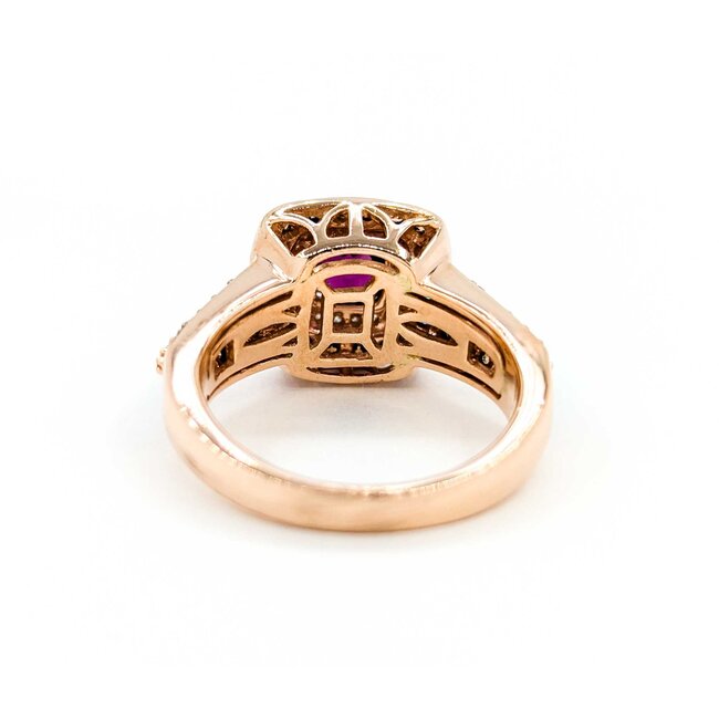 Ring LeVian 1.00ctw Round Diamonds .88ct Rhod Garnet 14ky sz7 124060157