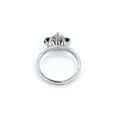 Ring .50ct Marquise Diamond .25ctw Sapphires 14kw Sz5.5 221090074