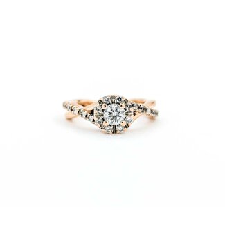 Ring Engagement Halo .25ct Round Diamond .20ctw Diamonds 14kr sz3.5 224090301