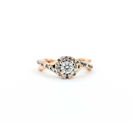 Ring Engagement Halo .25ct Round Diamond .20ctw Diamonds 14kr sz3.5 224090301