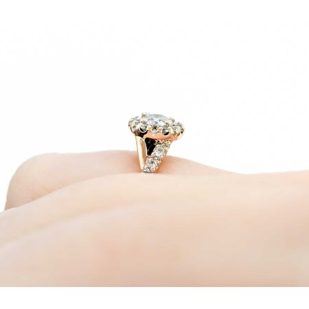 Ring Engagement Halo .25ct Round Diamond .20ctw Diamonds 14kr sz3.5 224090301