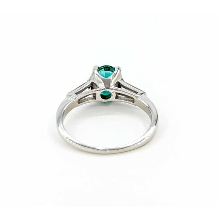 Ring .30ctw Baguettes Diamonds 1.19ct Emerald 900pt 2.5mm sz7 124060185