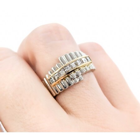 Ring .50ctw Square Emerald Diamonds 900pt sz5.25 124060012
