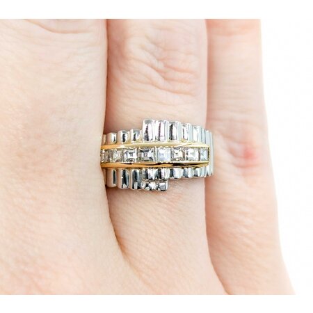 Ring .50ctw Square Emerald Diamonds 900pt sz5.25 124060012