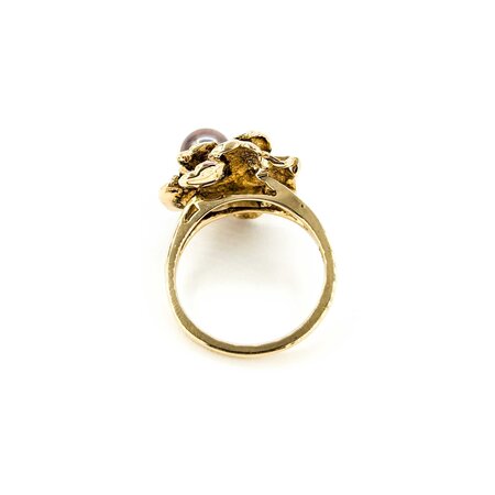 Ring 6.6mm Chocolate Pearl 14ky sz6.5 124090151