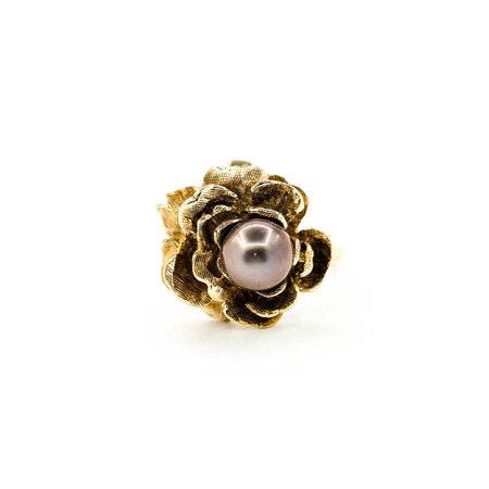 Ring 6.6mm Chocolate Pearl 14ky sz6.5 124090151