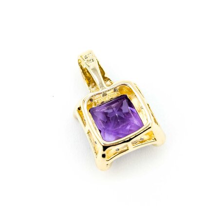 Pendant .06ctw Round Diamonds 3.90ct Amethyst 22x14mm 14ky " 224091251