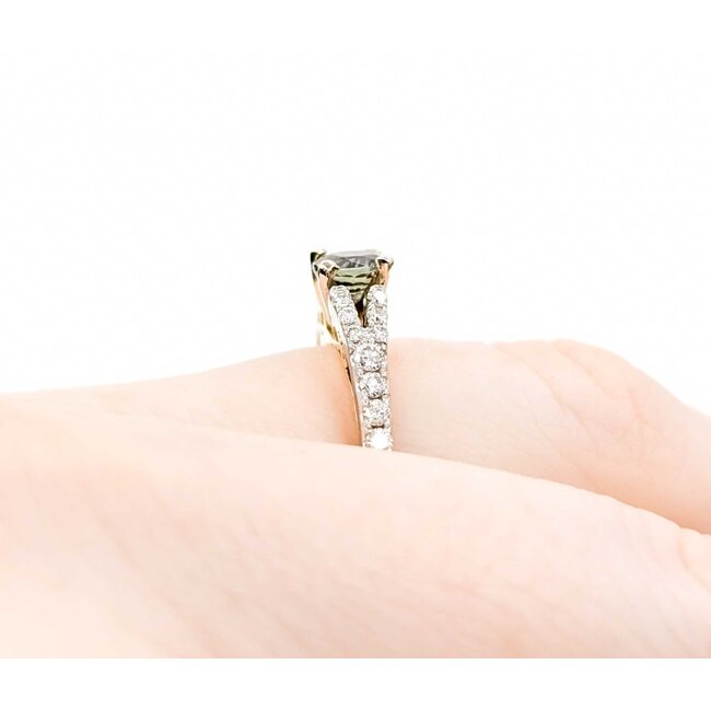 Ring  .46ctw Diamonds .59ct Alexandrite  Platinum & 14ky Sz7 121090233