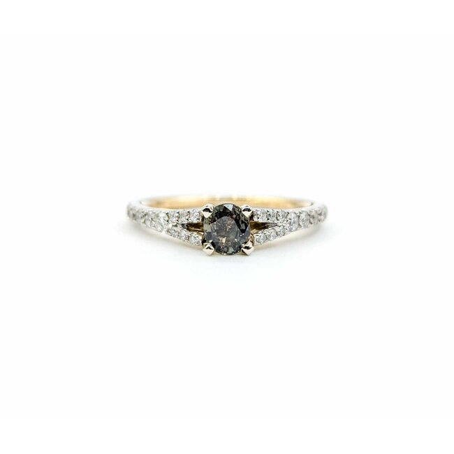 Ring  .46ctw Diamonds .59ct Alexandrite  Platinum & 14ky Sz7 121090233