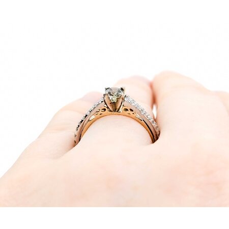 Ring  .46ctw Diamonds .59ct Alexandrite  Platinum & 14ky Sz7 121090233