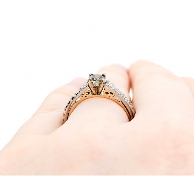 Ring  .46ctw Diamonds .59ct Alexandrite  Platinum & 14ky Sz7 121090233