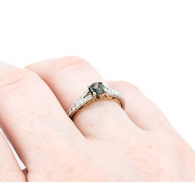 Ring  .46ctw Diamonds .59ct Alexandrite  Platinum & 14ky Sz7 121090233