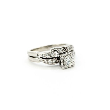 Ring Set Mid Century .33ct Round Diamond .15ctw Diamonds 14kw sz7.25 224090751