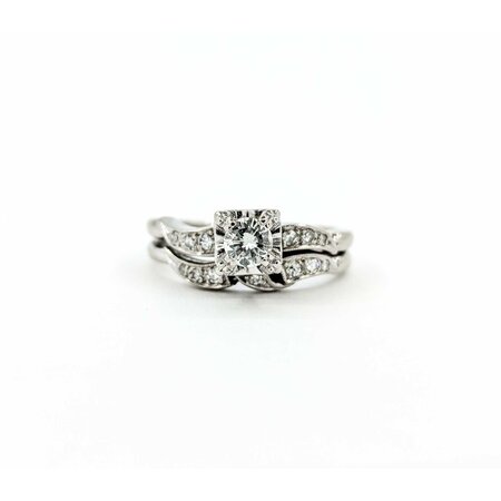 Ring Set Mid Century .33ct Round Diamond .15ctw Diamonds 14kw sz7.25 224090751