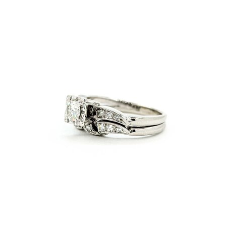Ring Set Mid Century .33ct Round Diamond .15ctw Diamonds 14kw sz7.25 224090751