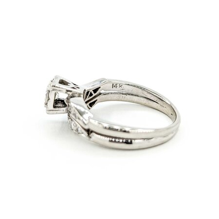 Ring Set Mid Century .33ct Round Diamond .15ctw Diamonds 14kw sz7.25 224090751