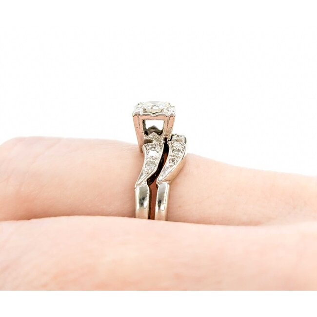 Ring Set Mid Century .33ct Round Diamond .15ctw Diamonds 14kw sz7.25 224090751
