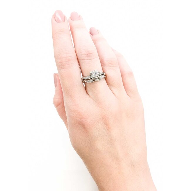 Ring Set Mid Century .33ct Round Diamond .15ctw Diamonds 14kw sz7.25 224090751