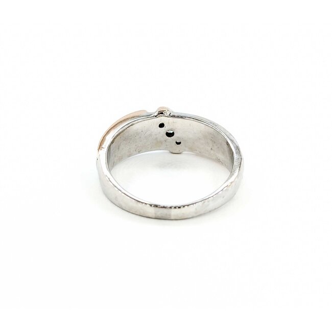 Ring 3 Stone Channel Set .12ctw Round Diamonds 14ktt sz10 224090452