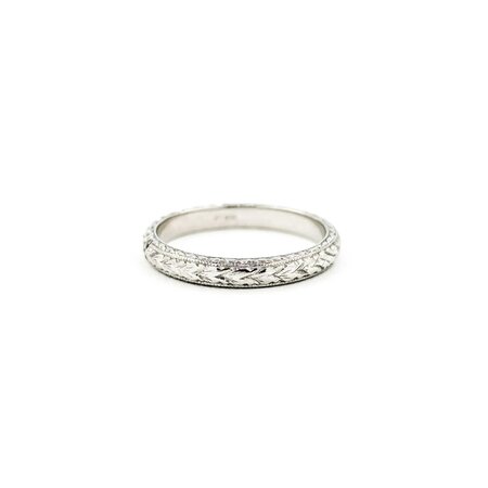 Ring Varna Engraved Style .07ctw Round Diamonds Platinum sz5 224090456