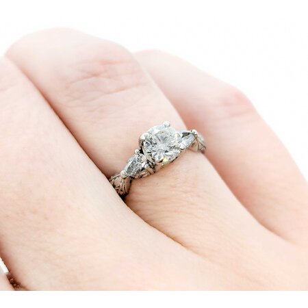 Ring Varna Engagement AGSL#3832706 .56ct Round Diamond .20ctw Diamonds Platinum/18ky sz5 224090305