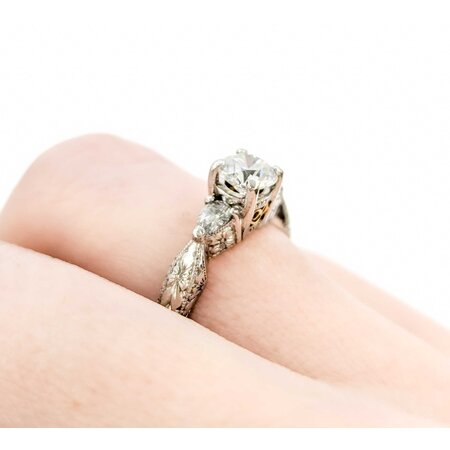 Ring Varna Engagement AGSL#3832706 .56ct Round Diamond .20ctw Diamonds Platinum/18ky sz5 224090305