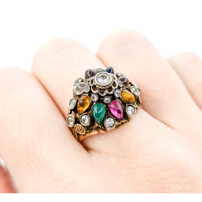 Ring Bohemian Multi Gem 17ky Sz8.5 222090031