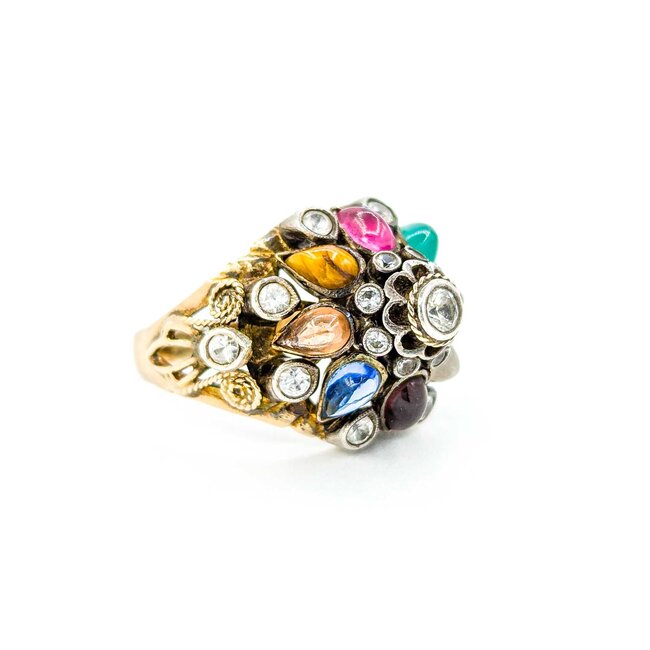 Ring Bohemian Multi Gem 17ky Sz8.5 222090031
