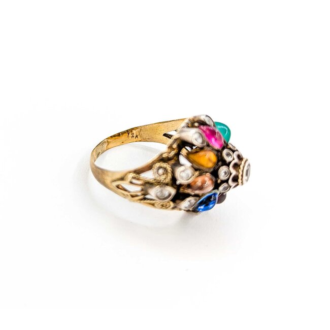 Ring Bohemian Multi Gem 17ky Sz8.5 222090031