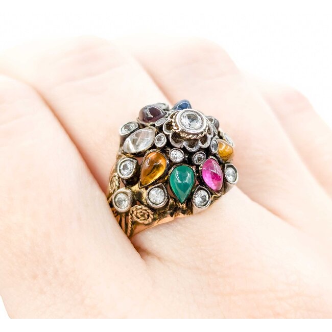 Ring Bohemian Multi Gem 17ky Sz8.5 222090031