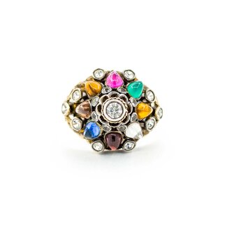 Ring Bohemian Multi Gem 17ky Sz7.75 222090031