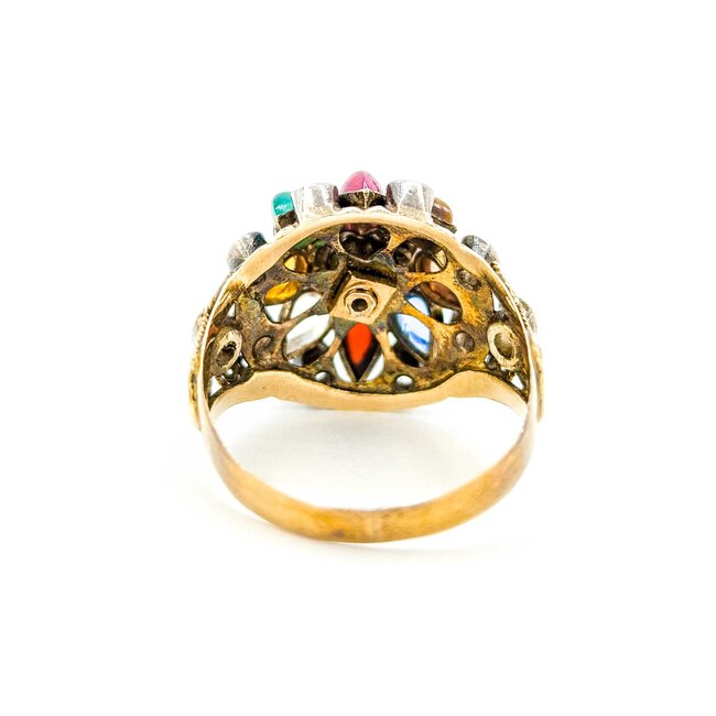 Ring Bohemian Multi Gem 17ky Sz8.5 222090031