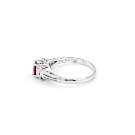 Ring Milgrain .10ctw Diamonds .58ct Ruby 850pt sz6.25 124020177