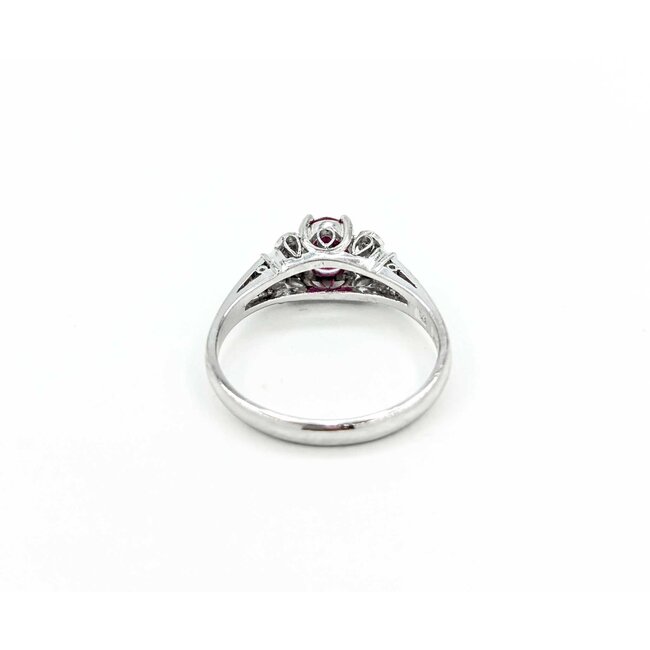 Ring Milgrain .10ctw Diamonds .58ct Ruby 850pt sz6.25 124020177