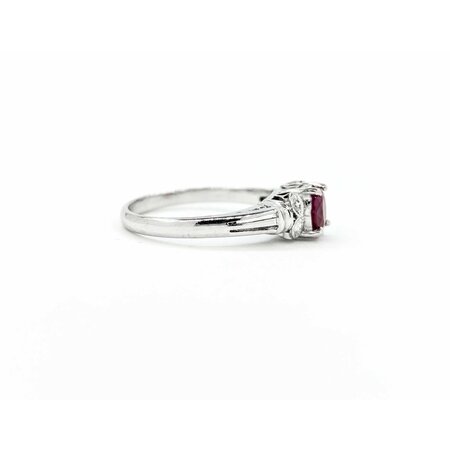 Ring Milgrain .10ctw Diamonds .58ct Ruby 850pt sz6.25 124020177