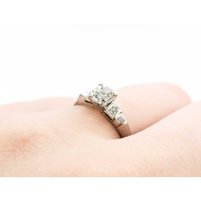 Ring Mid-Century .50ct Transitional Dia  .04ctw Single Cut Dias 900pt sz5.75 124020182