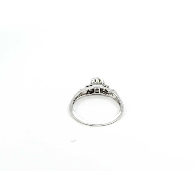 Ring Mid-Century .50ct Transitional Dia  .04ctw Single Cut Dias 900pt sz5.75 124020182