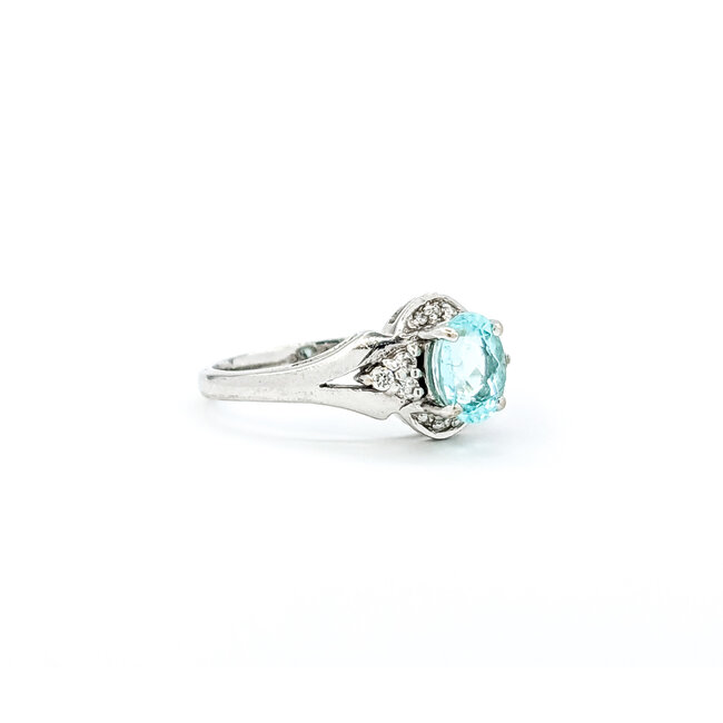 Ring .10ctw Round Diamonds .92ct GIA Paraiba Tourmaline 18kw sz7 224060193
