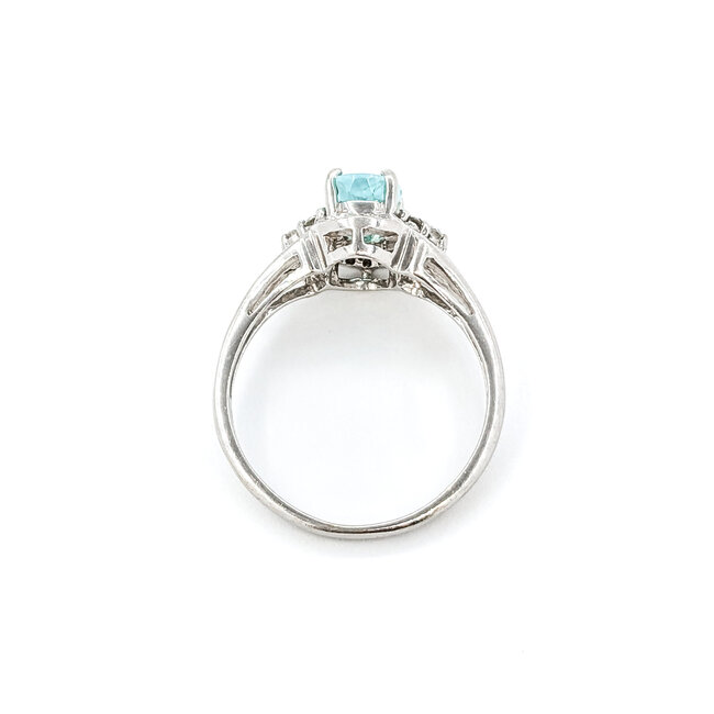 Ring .10ctw Round Diamonds .92ct GIA Paraiba Tourmaline 18kw sz7 224060193
