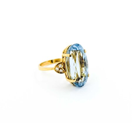 Ring .06ctw Round Diamonds 17.51ct Topaz 18ky sz7 224090155