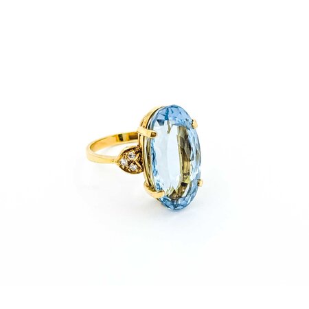 Ring .06ctw Round Diamonds 17.51ct Topaz 18ky sz7 224090155