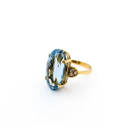 Ring .06ctw Round Diamonds 17.51ct Topaz 18ky sz7 224090155