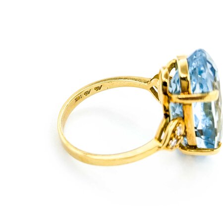 Ring .06ctw Round Diamonds 17.51ct Topaz 18ky sz7 224090155