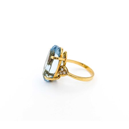 Ring .06ctw Round Diamonds 17.51ct Topaz 18ky sz7 224090155