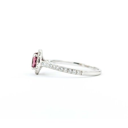 Ring .42ctw Round Diamonds .82ct Pink Tourmaline 14kw sz7 9mm 124060222