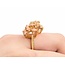 Ring (15)5x3mm Oval Coral .15ctw Quartz 14ky sz8.25 224090156