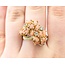 Ring (15)5x3mm Oval Coral .15ctw Quartz 14ky sz8.25 224090156
