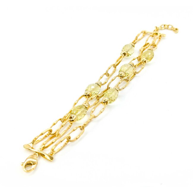 Bracelet Marco Bicego Marrakech Onde Lemon Quartz 18ky 7.5-8.5" 22mm 224103254
